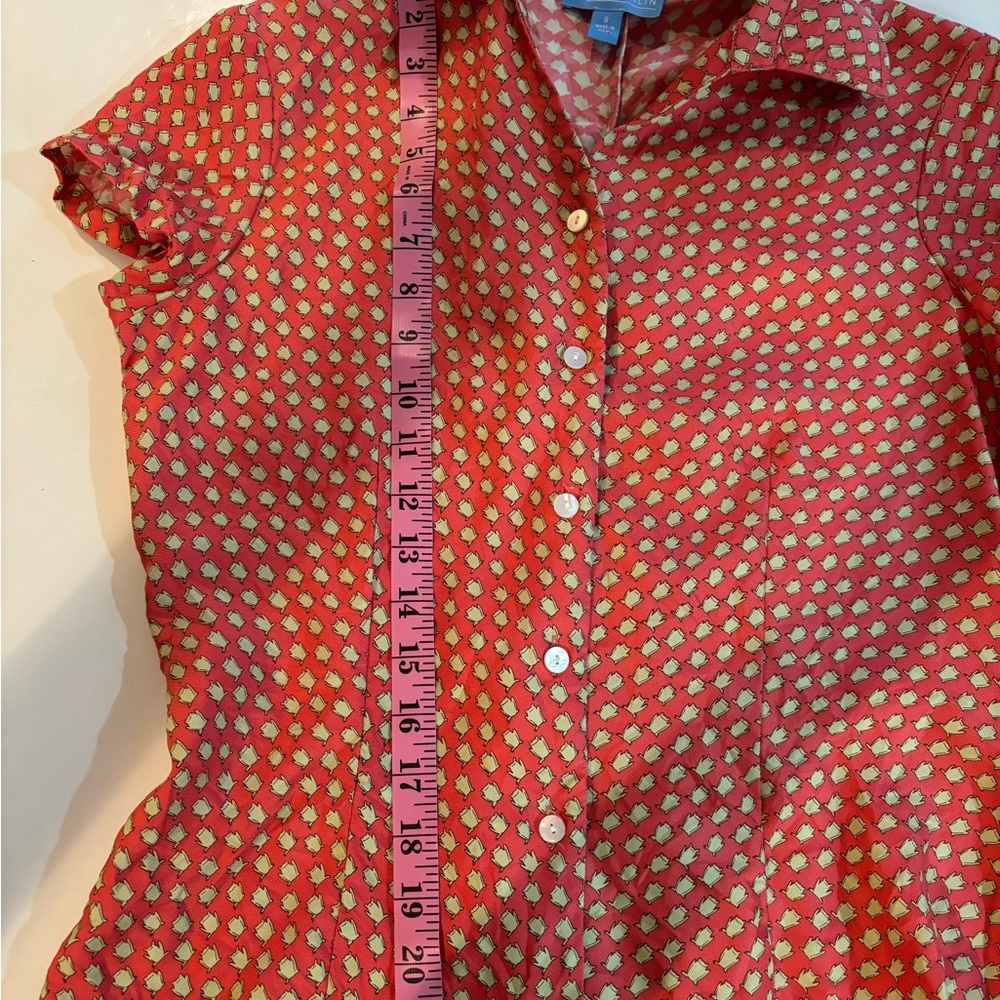 J. McLaughlin Red Polka Dot Blouse - Picture 8 of 8